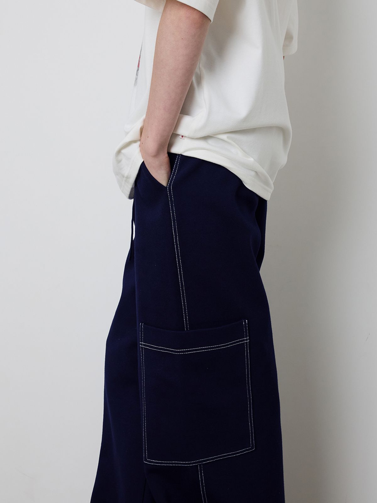민더리(MEENDERI) [UNISEX]BIG POCKET JOGGER PANTS - NAVY