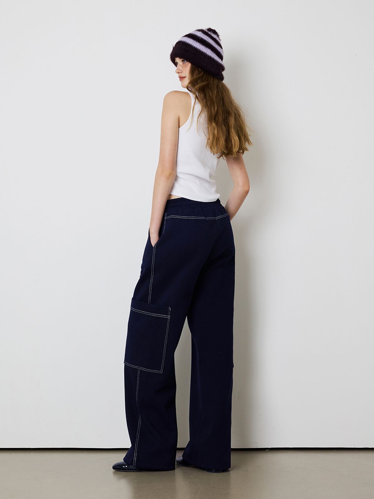 민더리(MEENDERI) [UNISEX]BIG POCKET JOGGER PANTS - NAVY