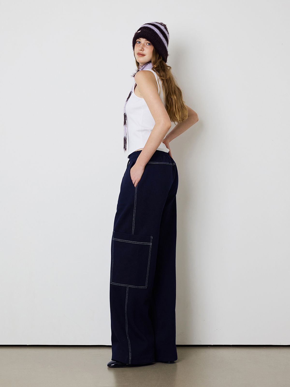 민더리(MEENDERI) [UNISEX]BIG POCKET JOGGER PANTS - NAVY