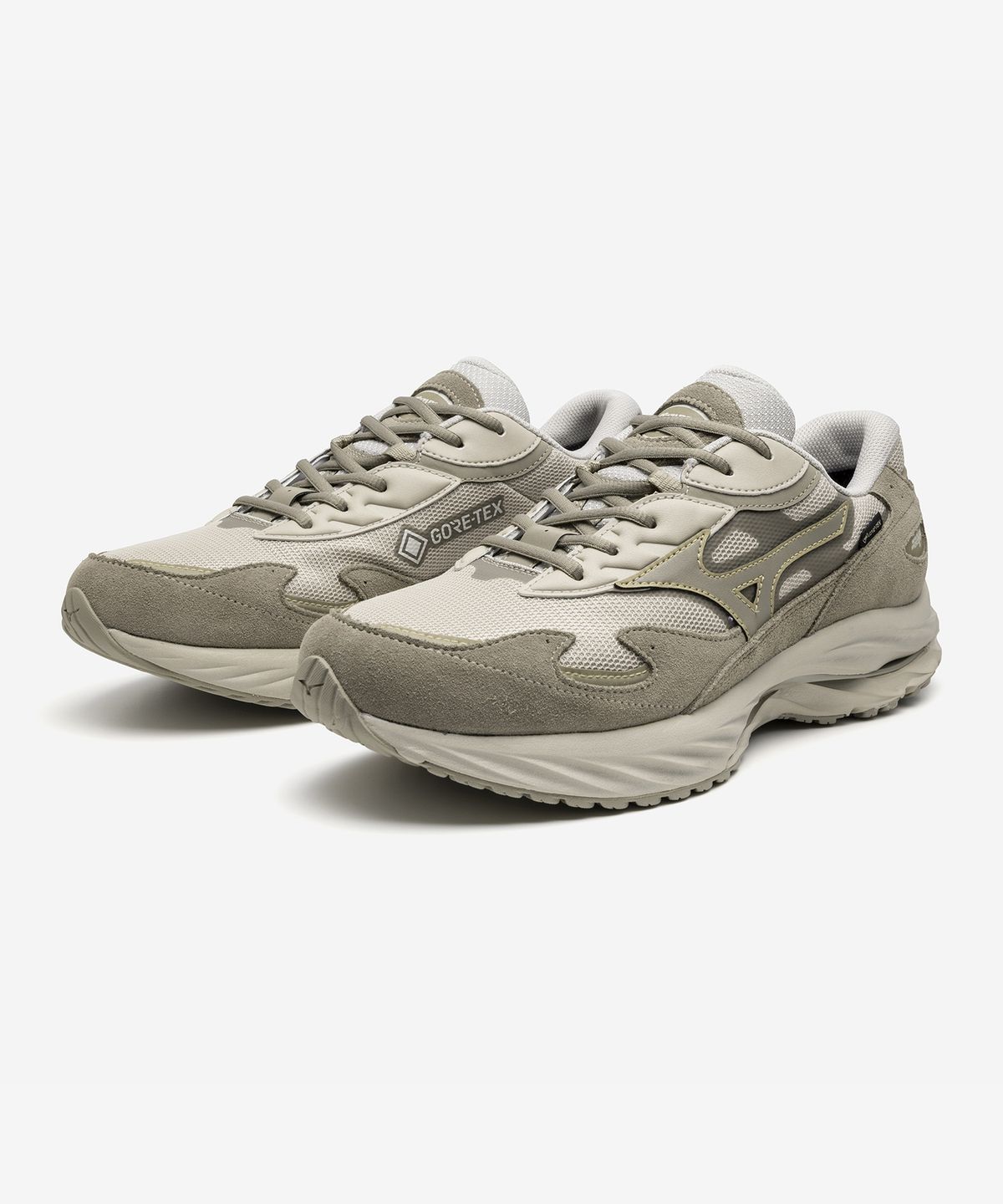 미즈노(MIZUNO) (남성) 웨이브 라이더 베타 GTX - 실버 클라우드:빈티지 카키:골드 / D1GA245201