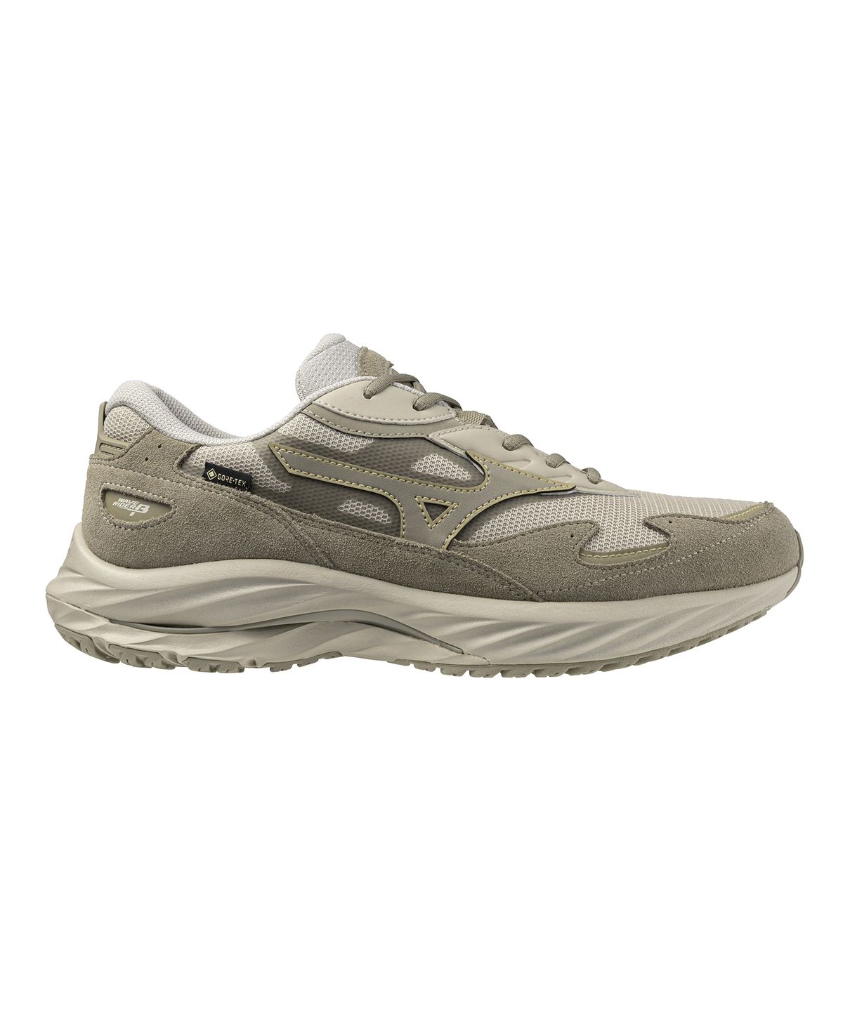 미즈노(MIZUNO) (남성) 웨이브 라이더 베타 GTX - 실버 클라우드:빈티지 카키:골드 / D1GA245201