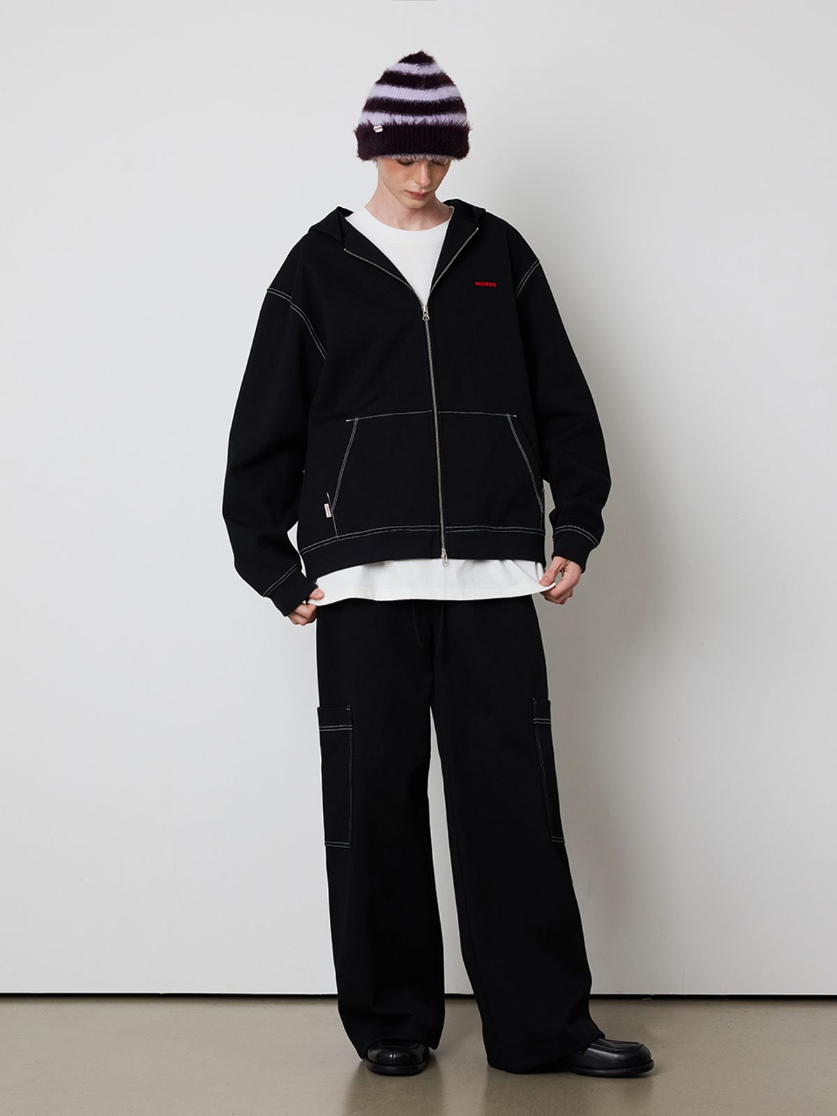 민더리(MEENDERI) [UNISEX]BIG POCKET JOGGER PANTS - BLACK