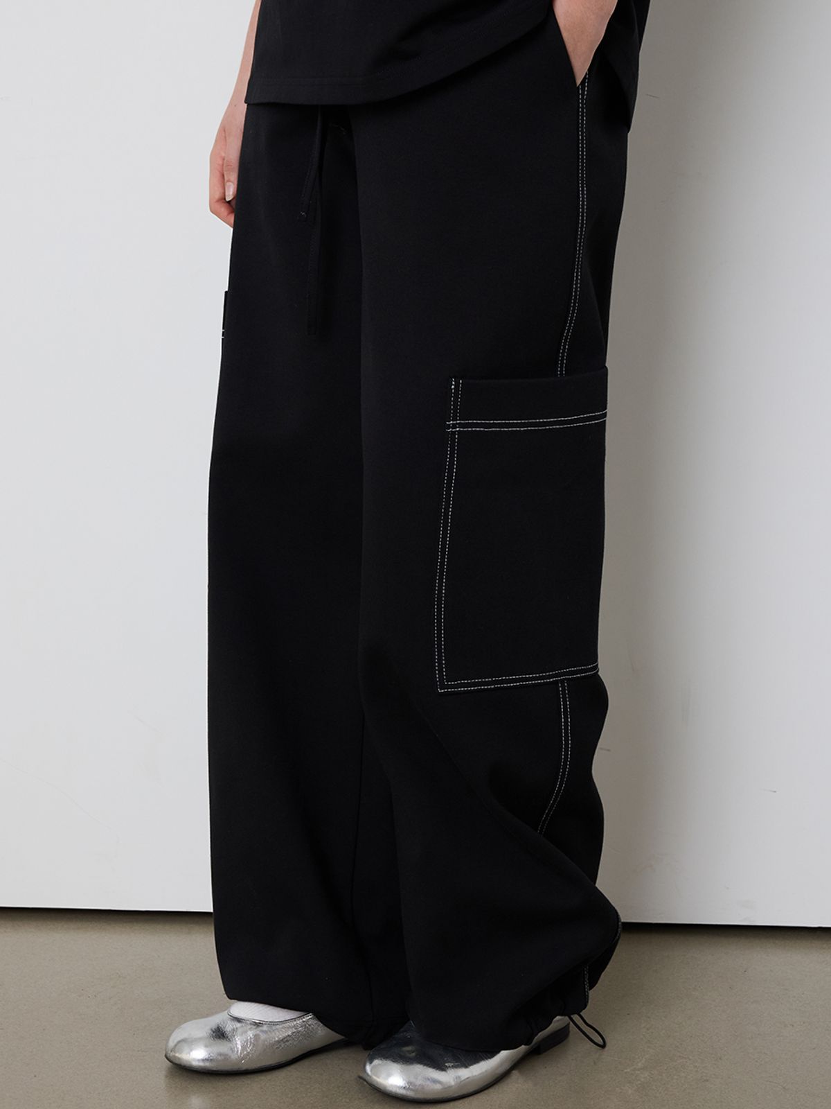 민더리(MEENDERI) [UNISEX]BIG POCKET JOGGER PANTS - BLACK