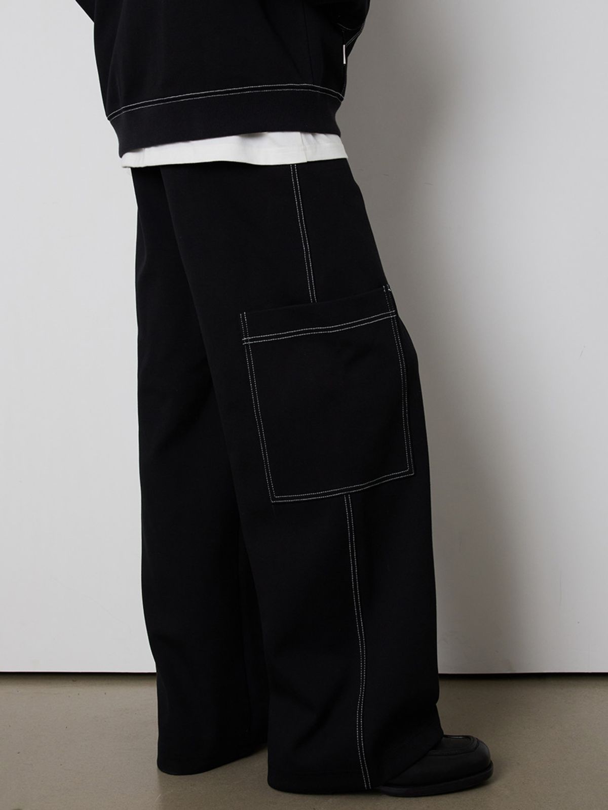 민더리(MEENDERI) [UNISEX]BIG POCKET JOGGER PANTS - BLACK
