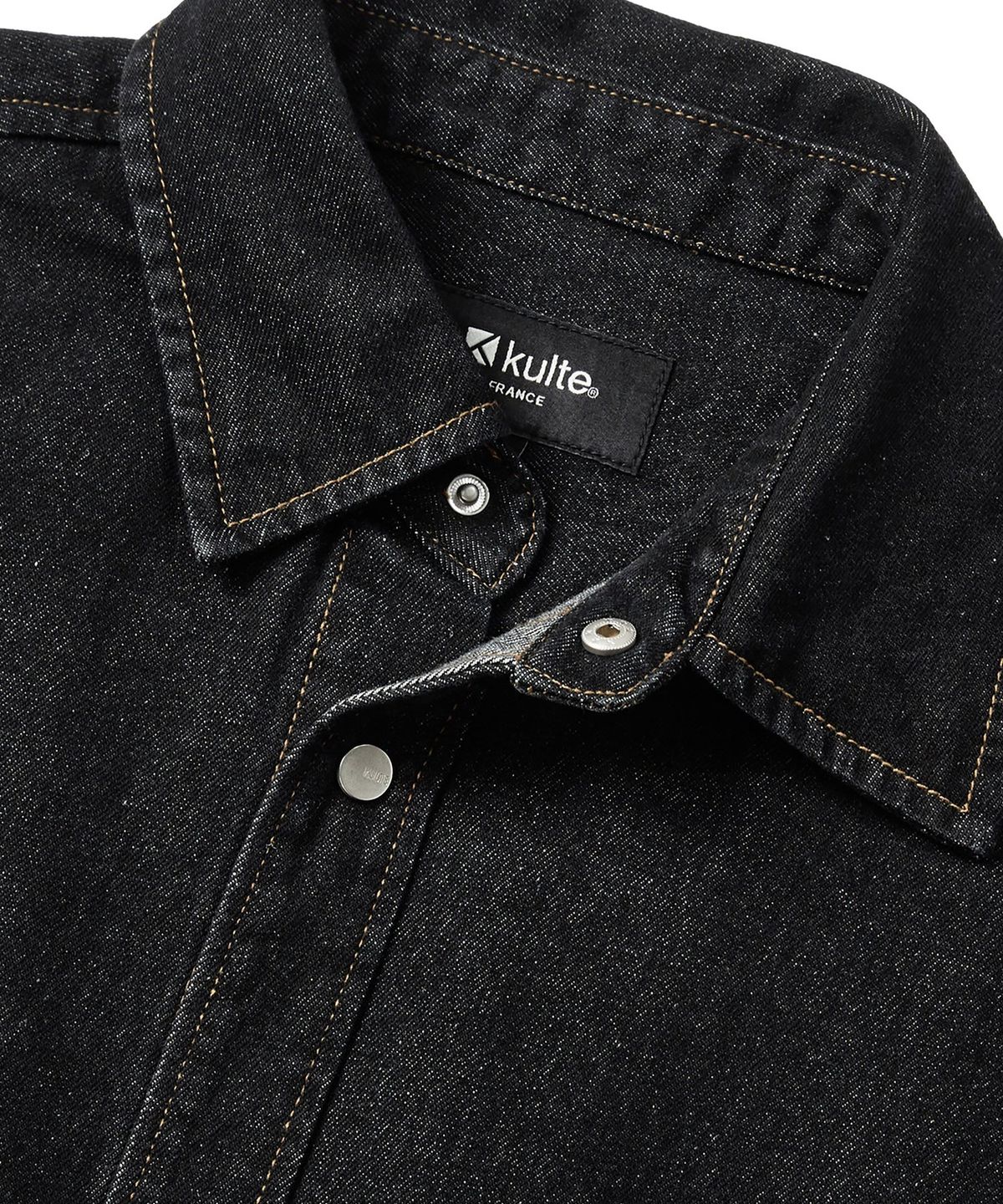 쿨트(KULTE) Washed work denim shirt Black