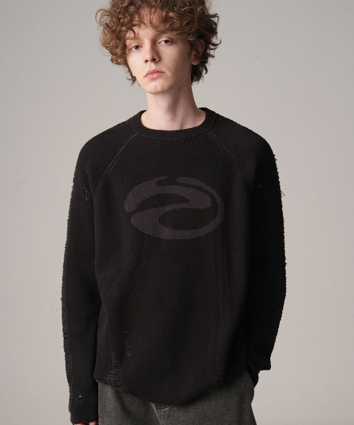 젠더스트(ZENDUST) Marc Damage Raglan Knit - 2COL