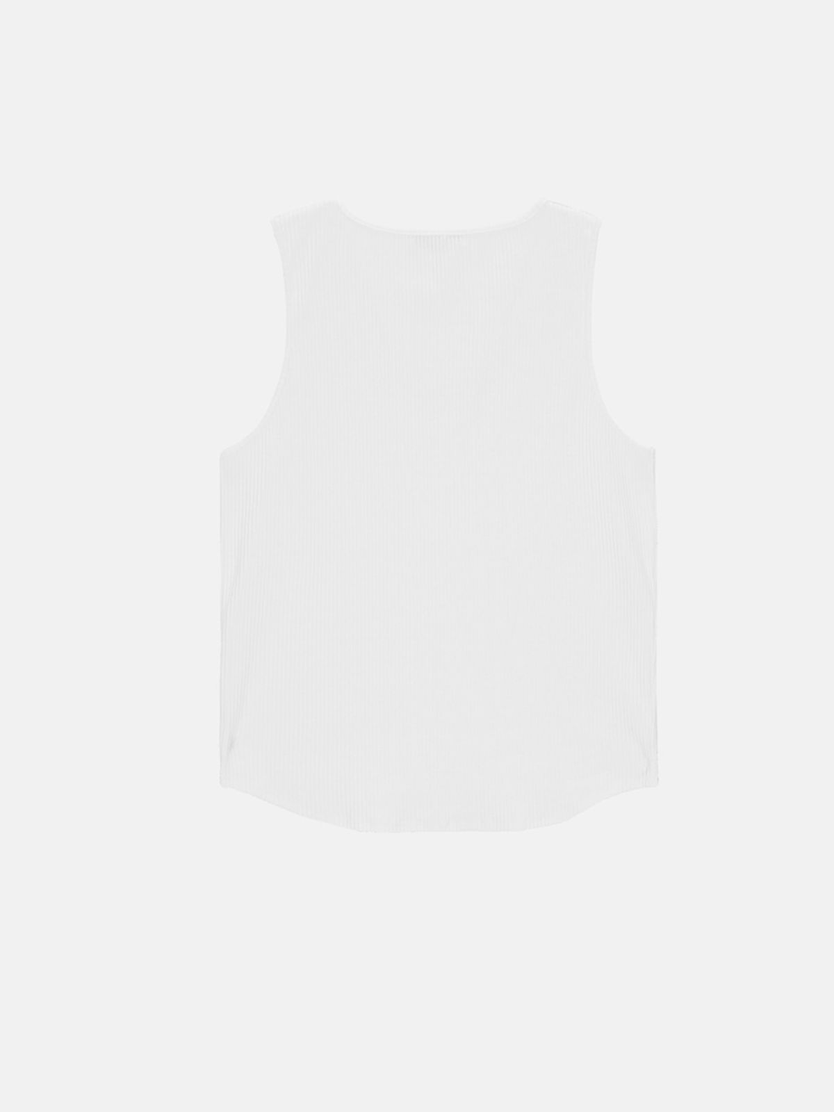민더리(MEENDERI) CURVE CUTTING SLEEVELESS TOP - WHITE