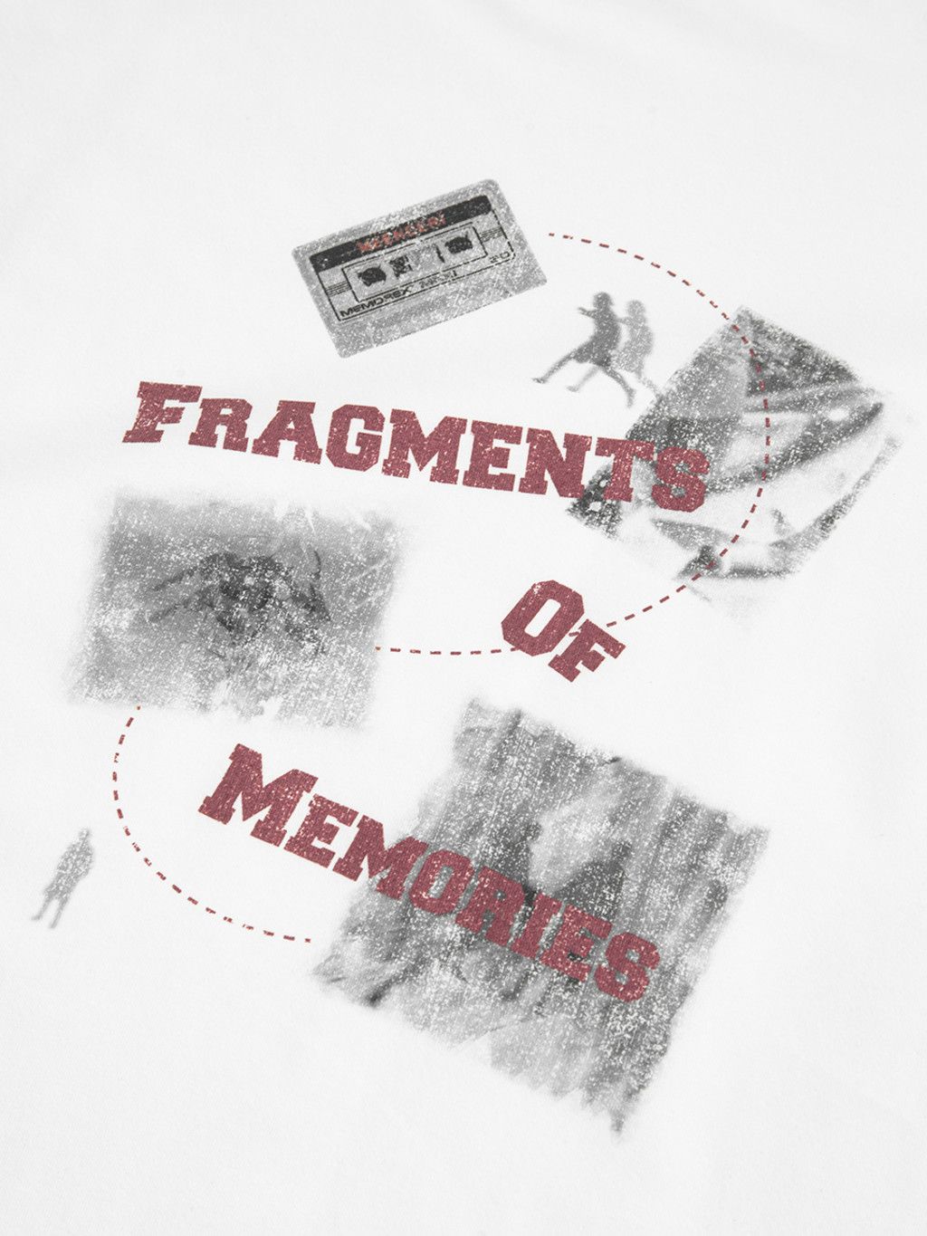 MUSINSA | MEENDERI [UNISEX] FRAGMENTS PRINT T-SHIRT - WHITE
