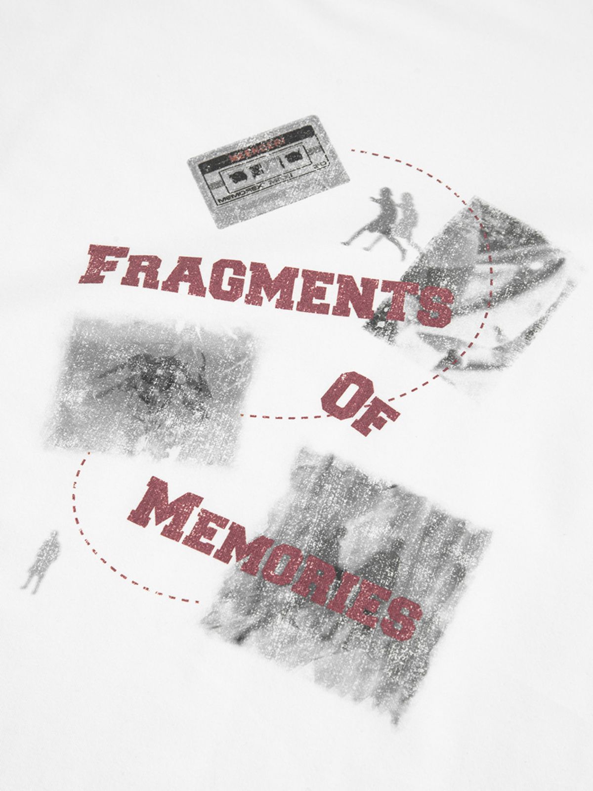 민더리(MEENDERI) [UNISEX] FRAGMENTS PRINT T-SHIRT - WHITE