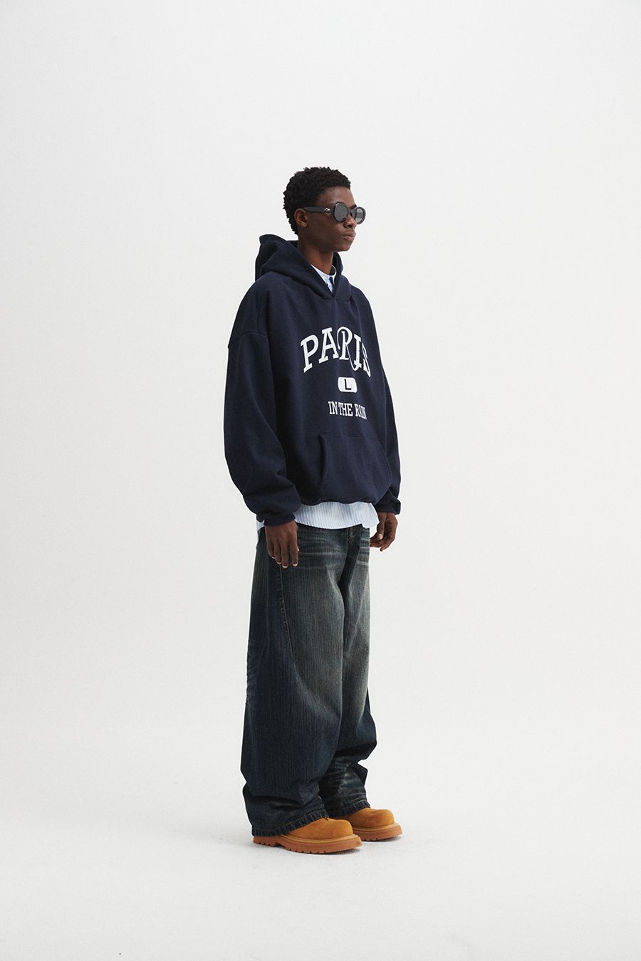 ★DNSR★ Oversized Paris hoodie navy MUSINSA公式 | DNSR Oversized Paris Hoodie Navy