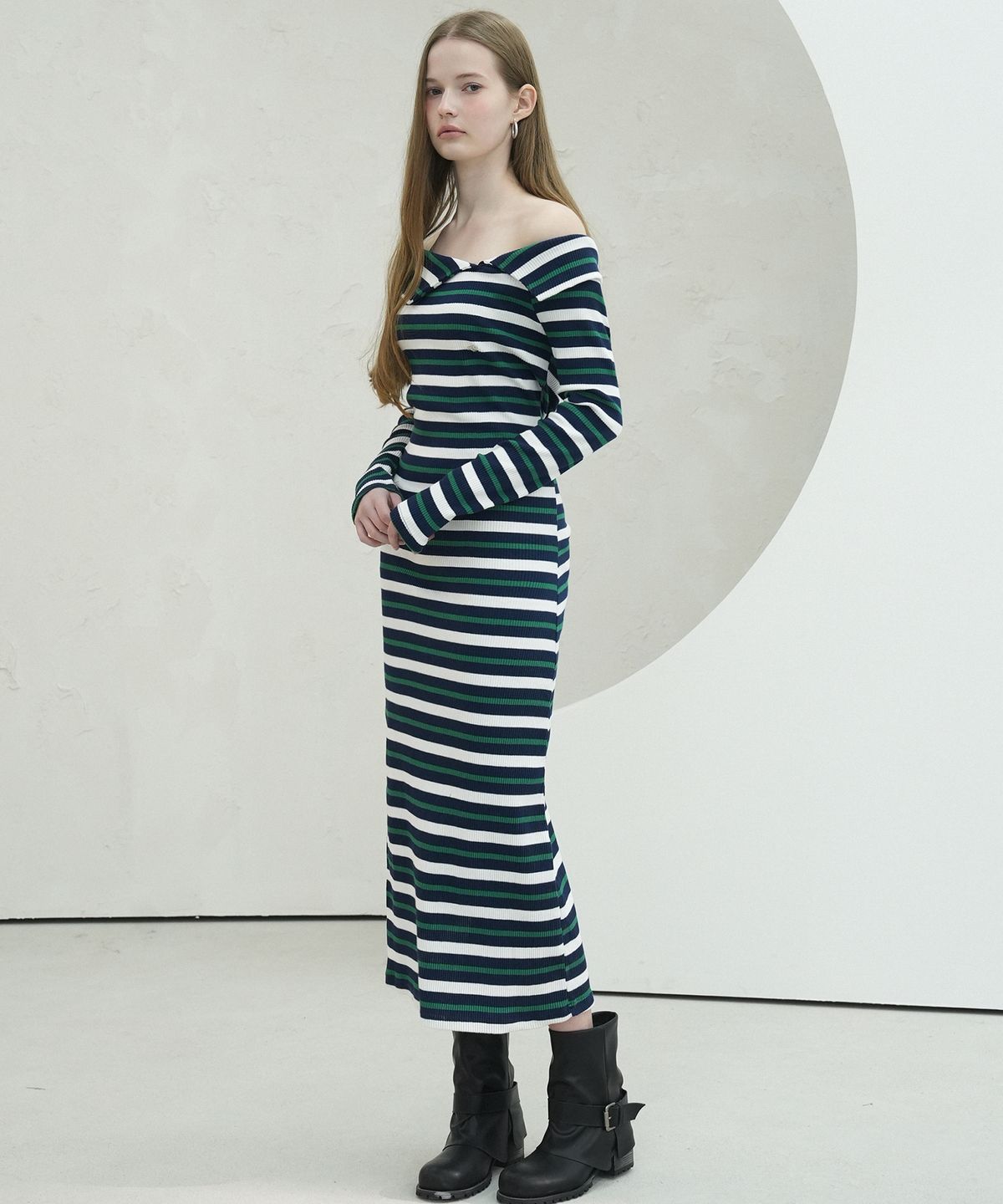 비바셔스(VIVACIOUS) Lovely Stripe Long Dress - 4COL