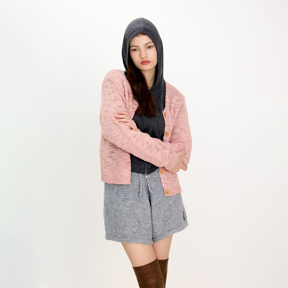 에이앤레이(AEIREI) AR_Casual round neck cardigan_3color