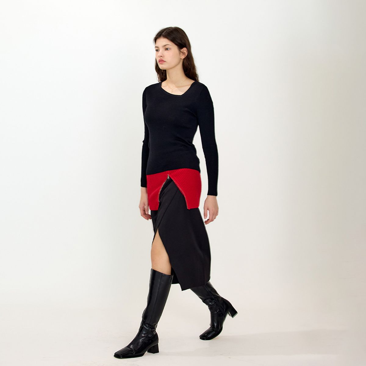 에이앤레이(AEIREI) AR_Sloping shoulder knit top_3color