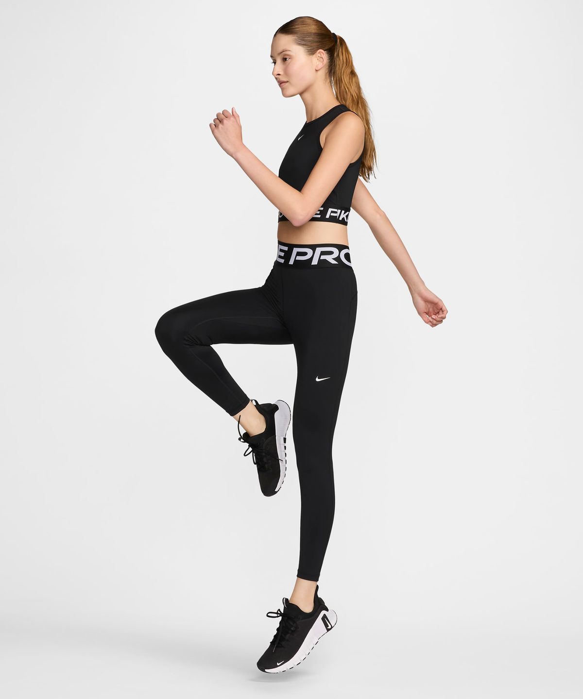 나이키(NIKE) 프로 스컬프트 하이웨이스트 풀 렝스 레깅스 W - 블랙:화이트 / FV7383-010
