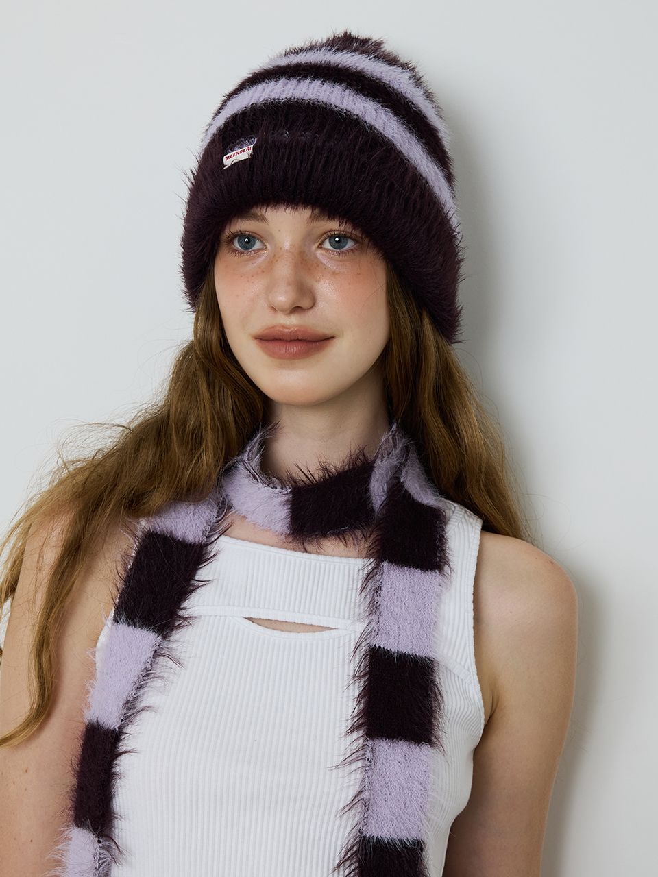 MUSINSA | MEENDERI [UNISEX] MIXED STRIPE KNIT BEANIE