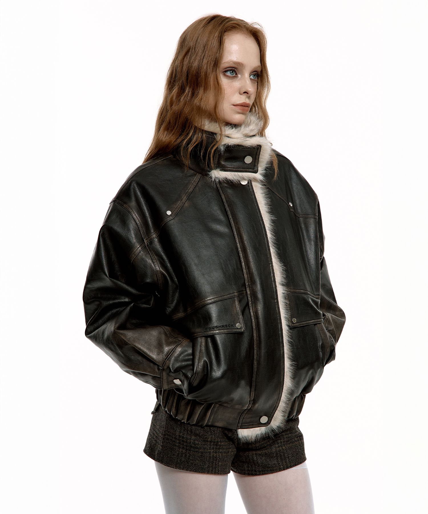 [ROUGHNECK] WASHING LEATHER MUSTANG JACKET /追跡付 MUSINSA | ROUGHNECK Washed leather mustang jacket
