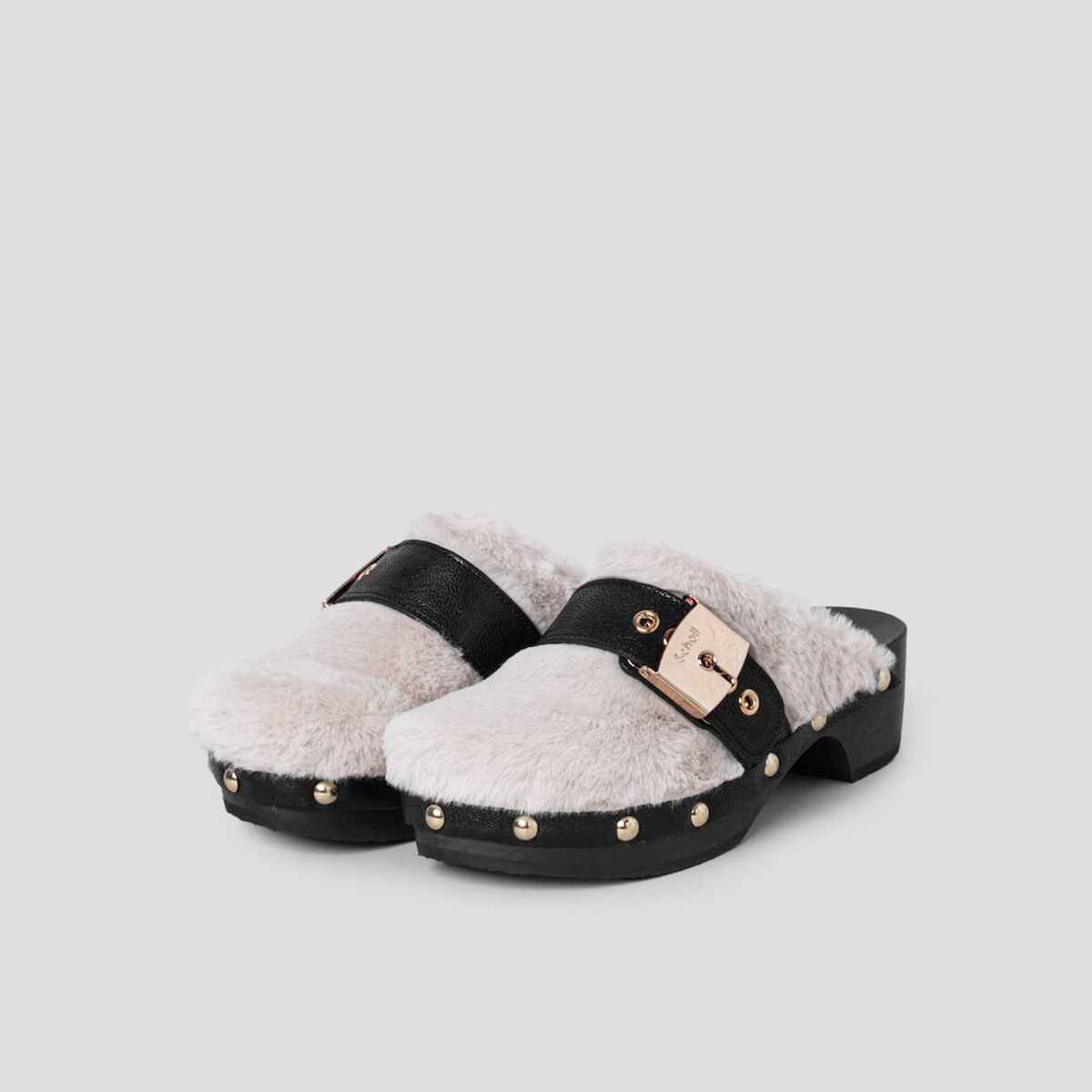 숄(SCHOLL) (WOMEN) 우드 솔 버튼 장식 크로그  화이트 (HH49K2W111)