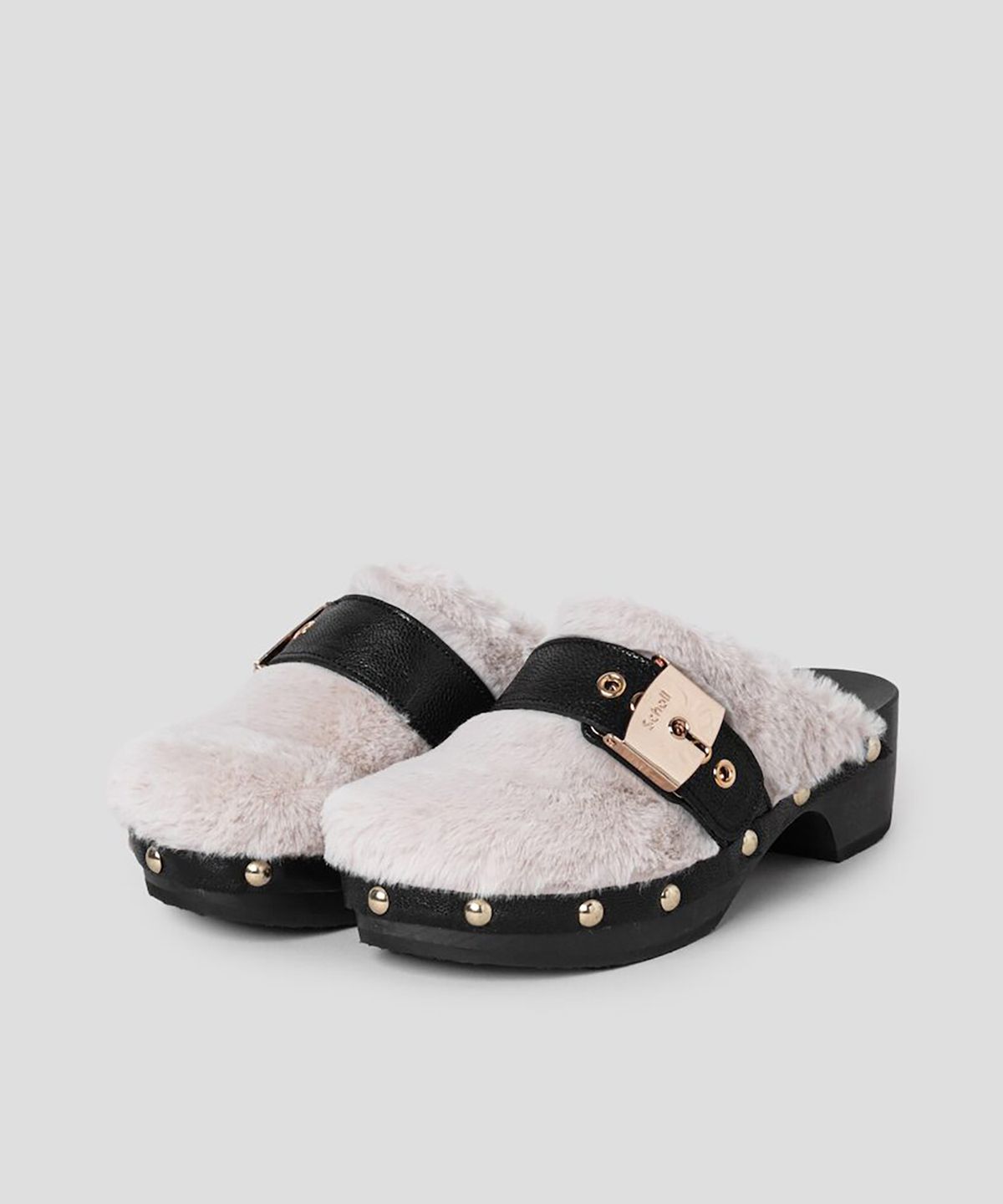 숄(SCHOLL) (WOMEN) 우드 솔 버튼 장식 크로그  화이트 (HH49K2W111)