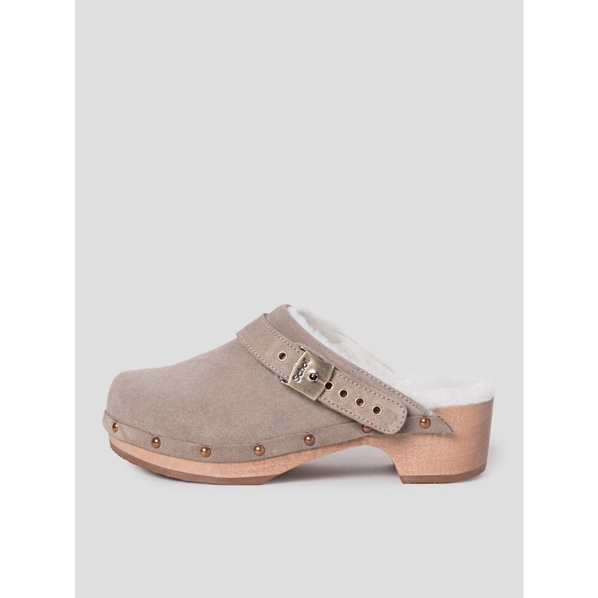 숄(SCHOLL) (WOMEN) 우드 솔 버튼 장식 크로그  베이지 (HH49K2W11A)