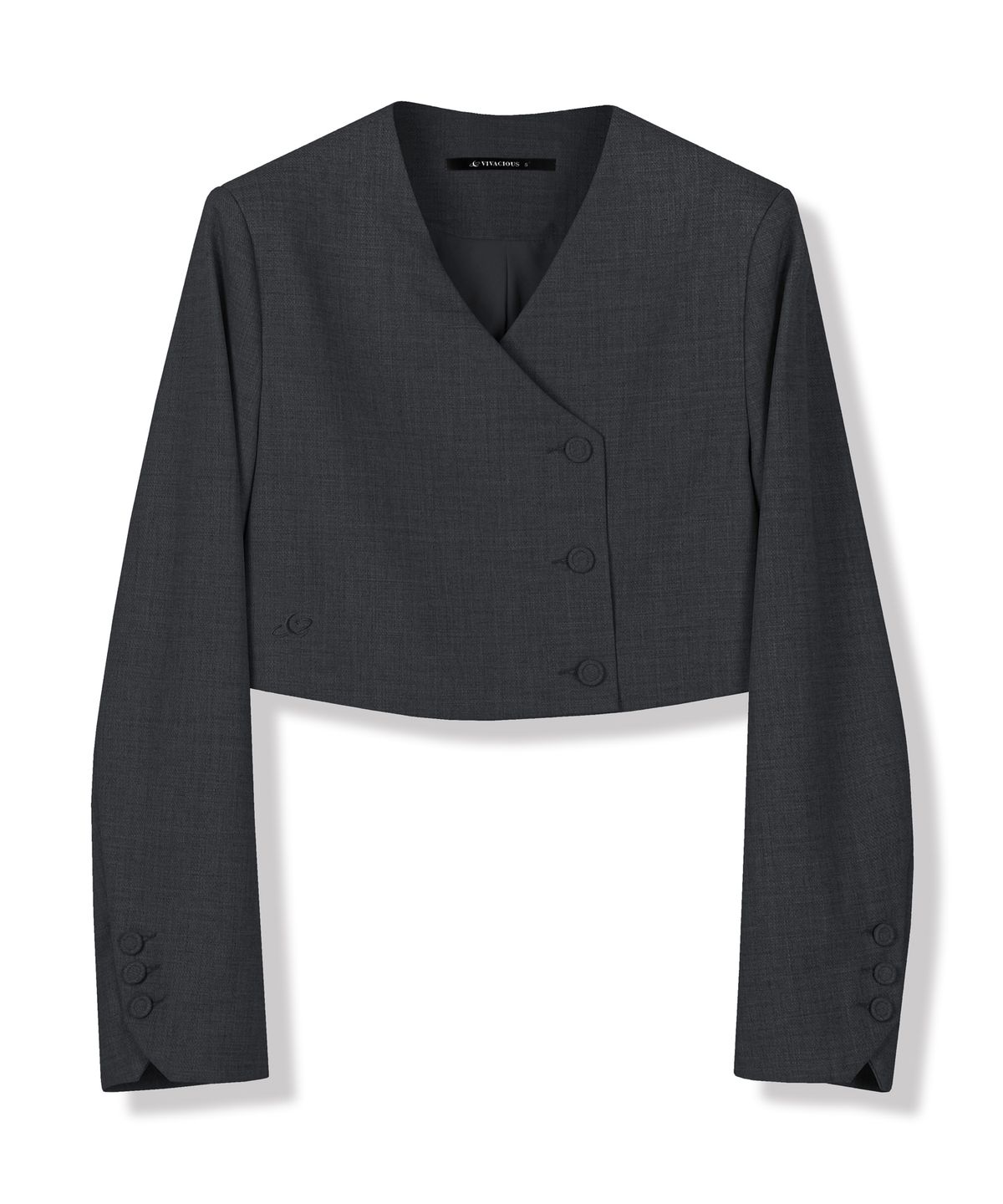 비바셔스(VIVACIOUS) Y-neck Crop Jacket - 3COL