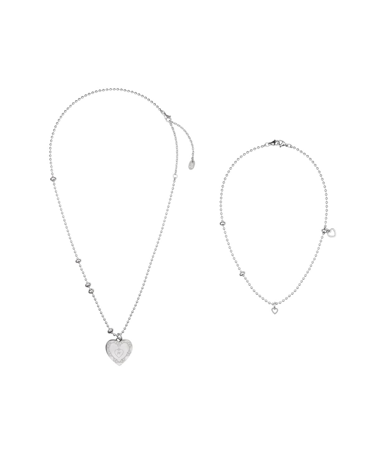 엔프프(NFF) heart spill layer necklace-silver