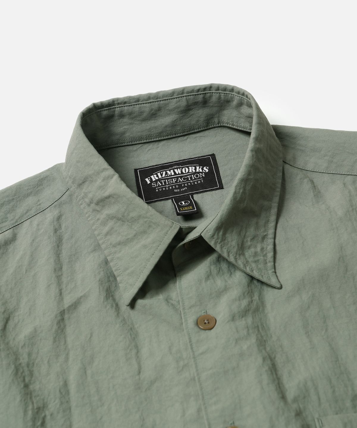 프리즘웍스(FRIZMWORKS) NYLON RAYON RELAXED SHIRT _ JADE GREEN