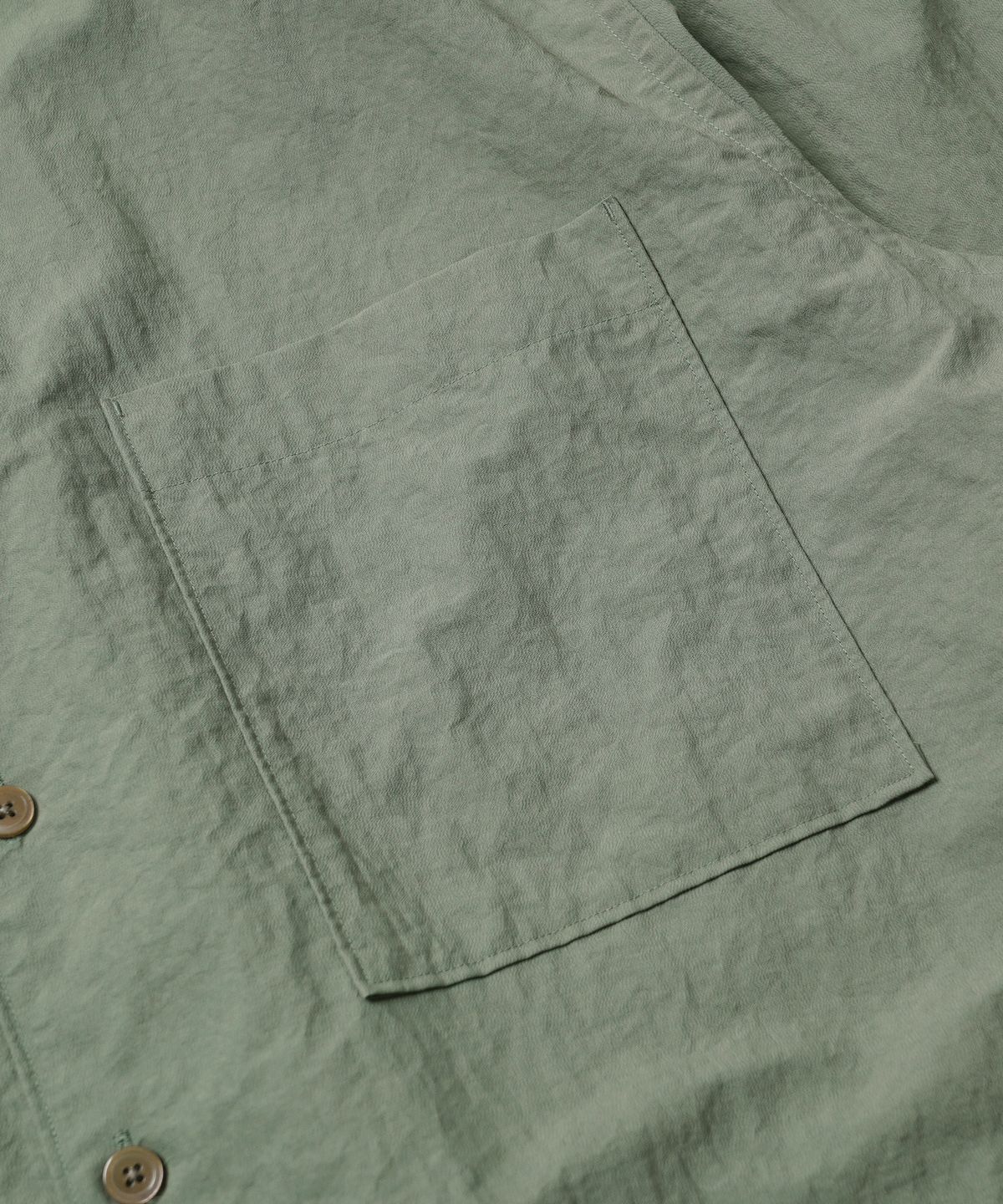 프리즘웍스(FRIZMWORKS) NYLON RAYON RELAXED SHIRT _ JADE GREEN