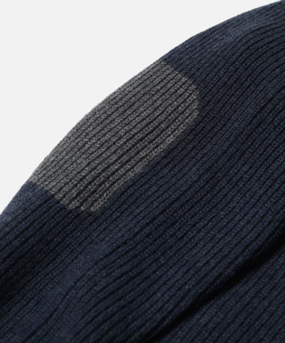 프리즘웍스(FRIZMWORKS) PATCH ROUND PULLOVER KNIT _ NAVY
