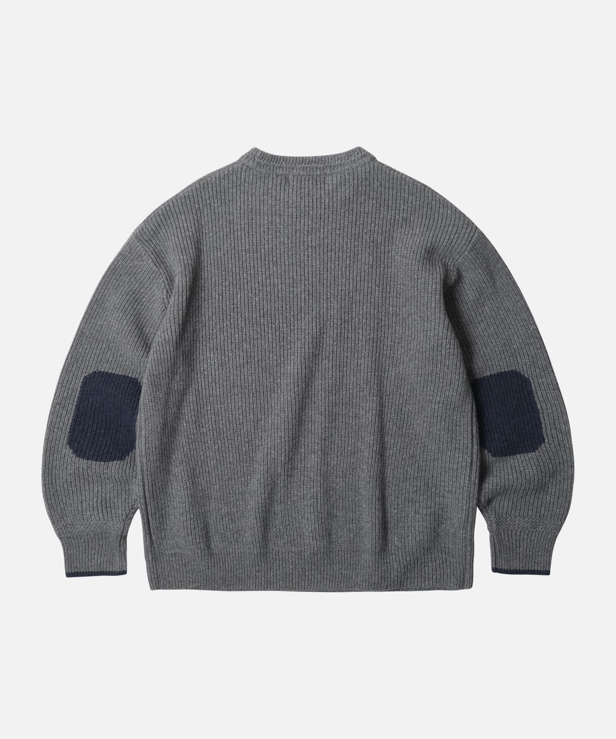 프리즘웍스(FRIZMWORKS) PATCH ROUND PULLOVER KNIT _ GRAY