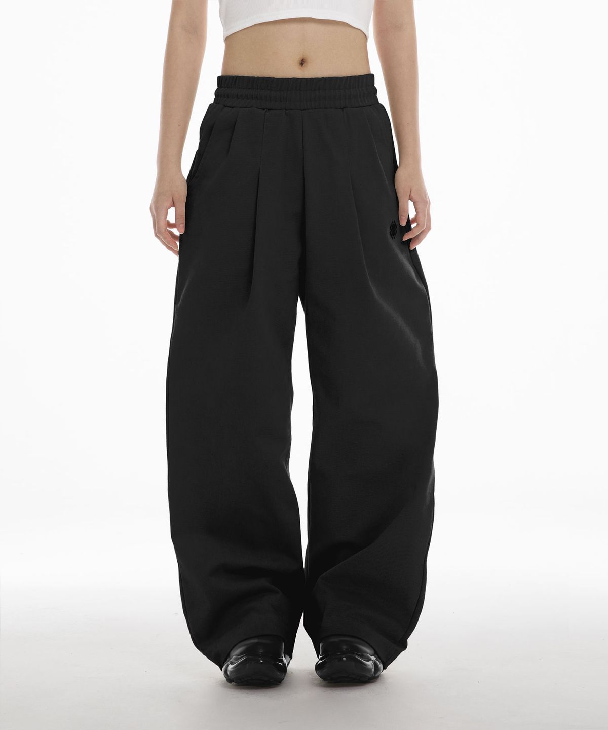 팬쇼(FANSHOW) 2TUCK WORK PANTS - BLACK