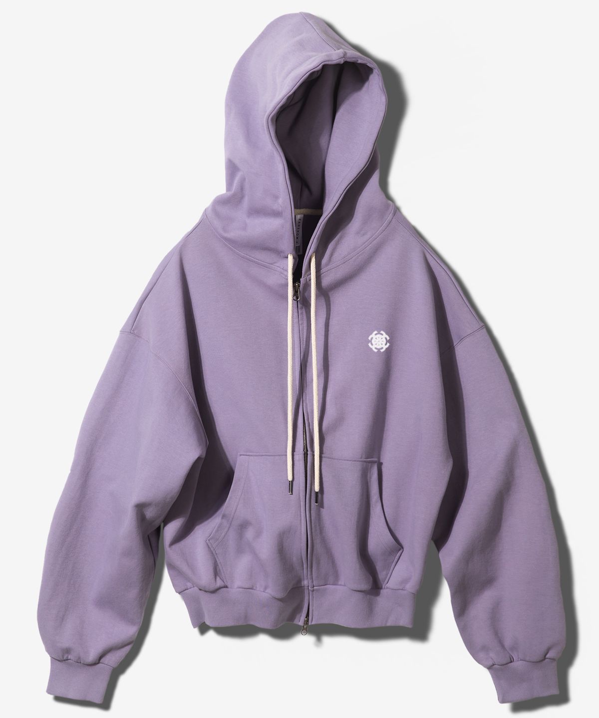 팬쇼(FANSHOW) DEMONIC ANGEL OVER FIT FLEECE-LINED HOODED ZIPUP - PUPLE