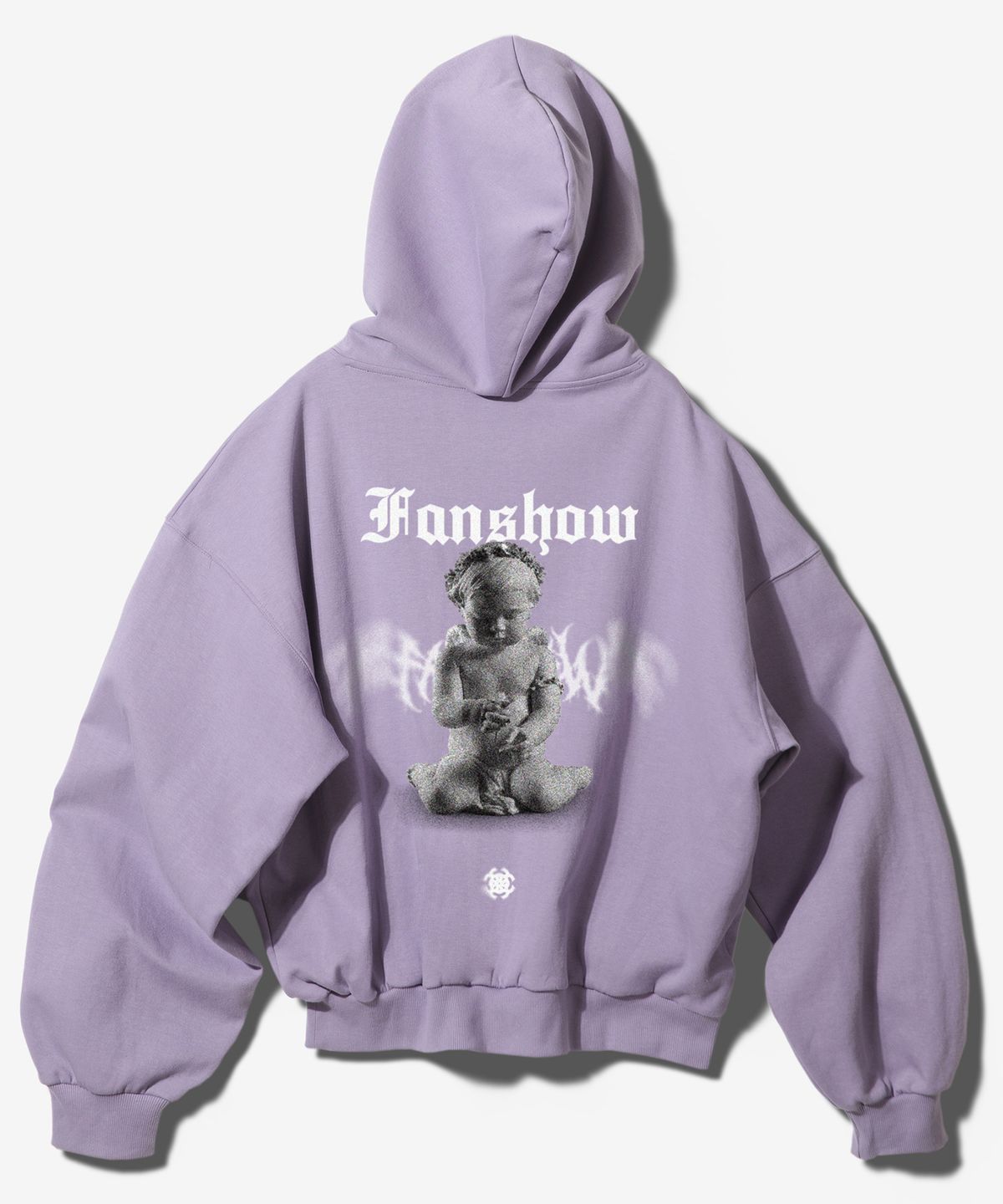 팬쇼(FANSHOW) DEMONIC ANGEL OVER FIT FLEECE-LINED HOODED ZIPUP - PUPLE