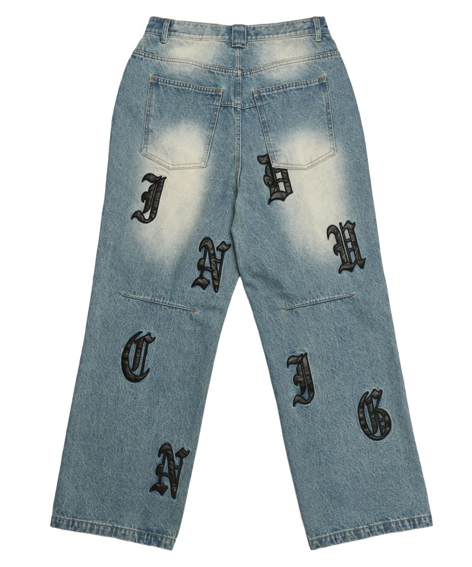 MUSINSA | SCHISM INDUCING SCHISM PATCH JEANS BLUE