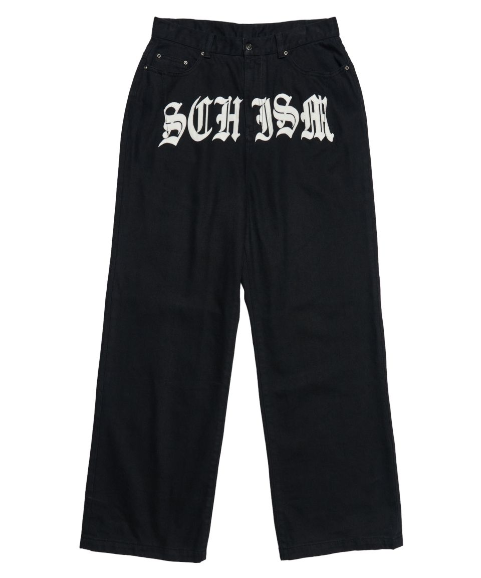 MUSINSA公式 | SCHISM INDUCING SCHISM PATCH JEANS BLACK