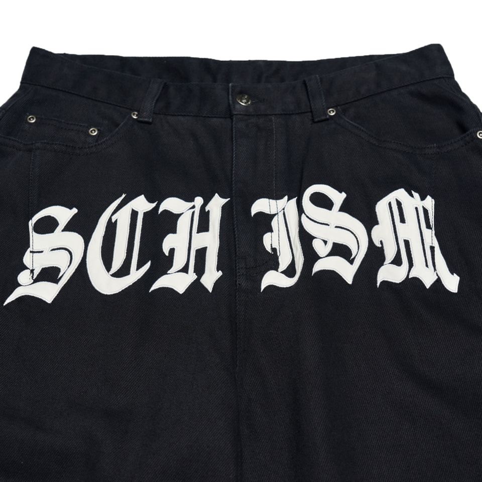 MUSINSA公式 | SCHISM INDUCING SCHISM PATCH JEANS BLACK