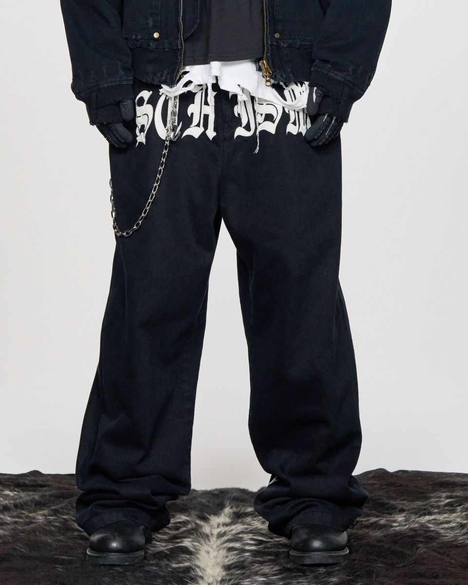 MUSINSA公式 | SCHISM INDUCING SCHISM PATCH JEANS BLACK