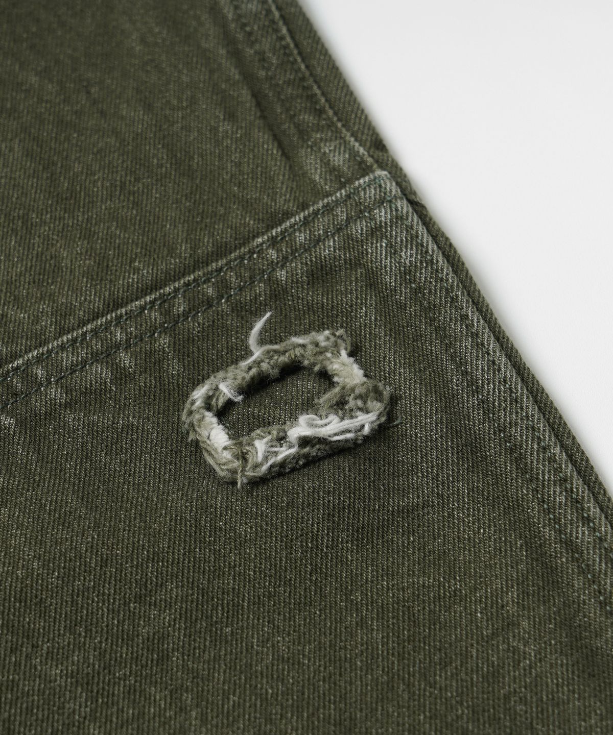 프리즘웍스(FRIZMWORKS) WASHED DENIM DOUBLE KNEE PANTS _ WASHED OLIVE