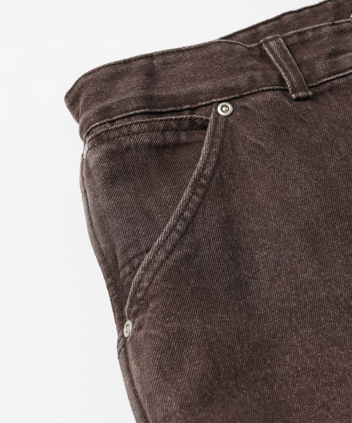 프리즘웍스(FRIZMWORKS) WASHED DENIM DOUBLE KNEE PANTS _ WASHED BROWN
