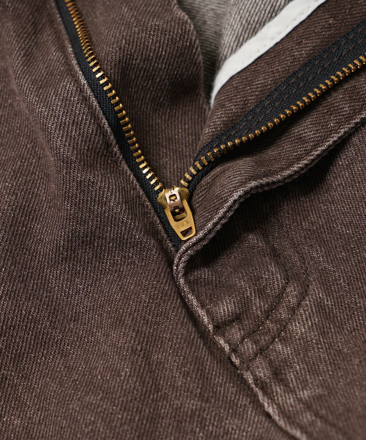 프리즘웍스(FRIZMWORKS) WASHED DENIM DOUBLE KNEE PANTS _ WASHED BROWN
