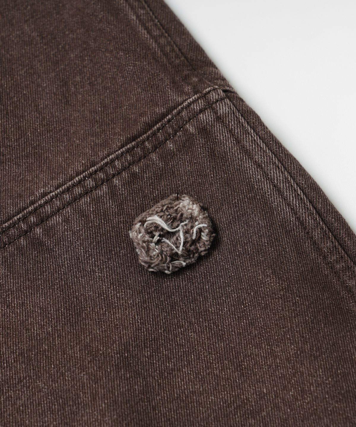 프리즘웍스(FRIZMWORKS) WASHED DENIM DOUBLE KNEE PANTS _ WASHED BROWN