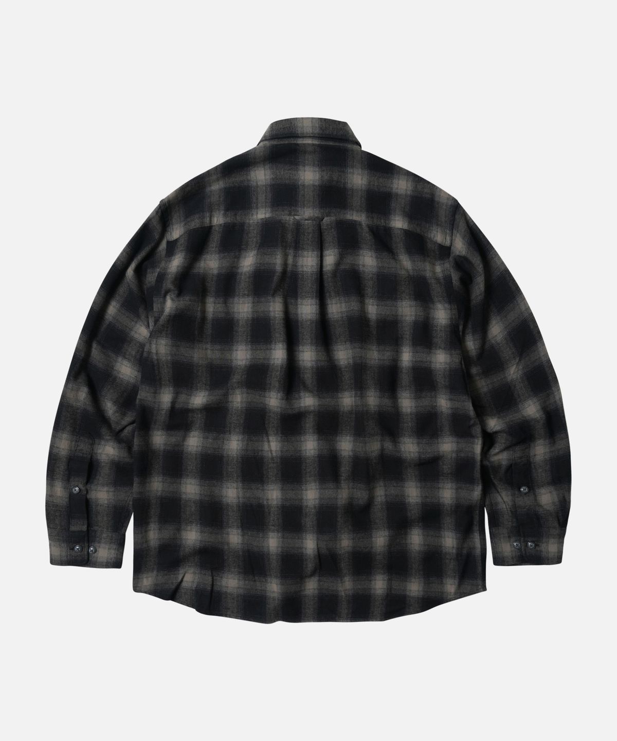 프리즘웍스(FRIZMWORKS) OMBRE FLANNEL RELAXED SHIRT _ BLACK