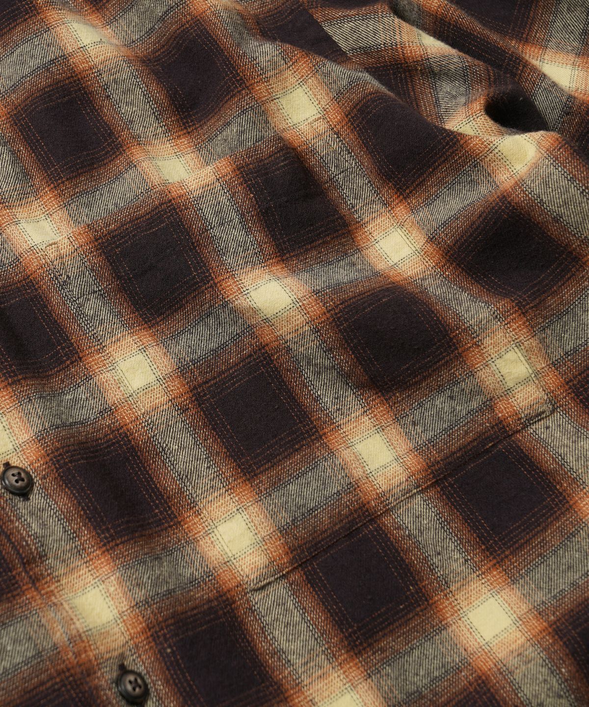 프리즘웍스(FRIZMWORKS) OMBRE FLANNEL RELAXED SHIRT _ BROWN