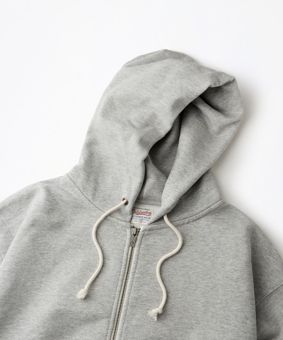 아웃스탠딩(OUTSTANDING) AUTHENTIC COMFORT HOOD ZIP SWEAT_3%MELANGE GRAY
