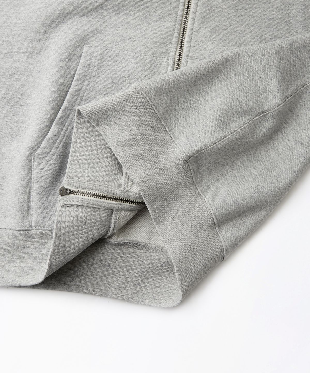 아웃스탠딩(OUTSTANDING) AUTHENTIC COMFORT HOOD ZIP SWEAT_3%MELANGE GRAY