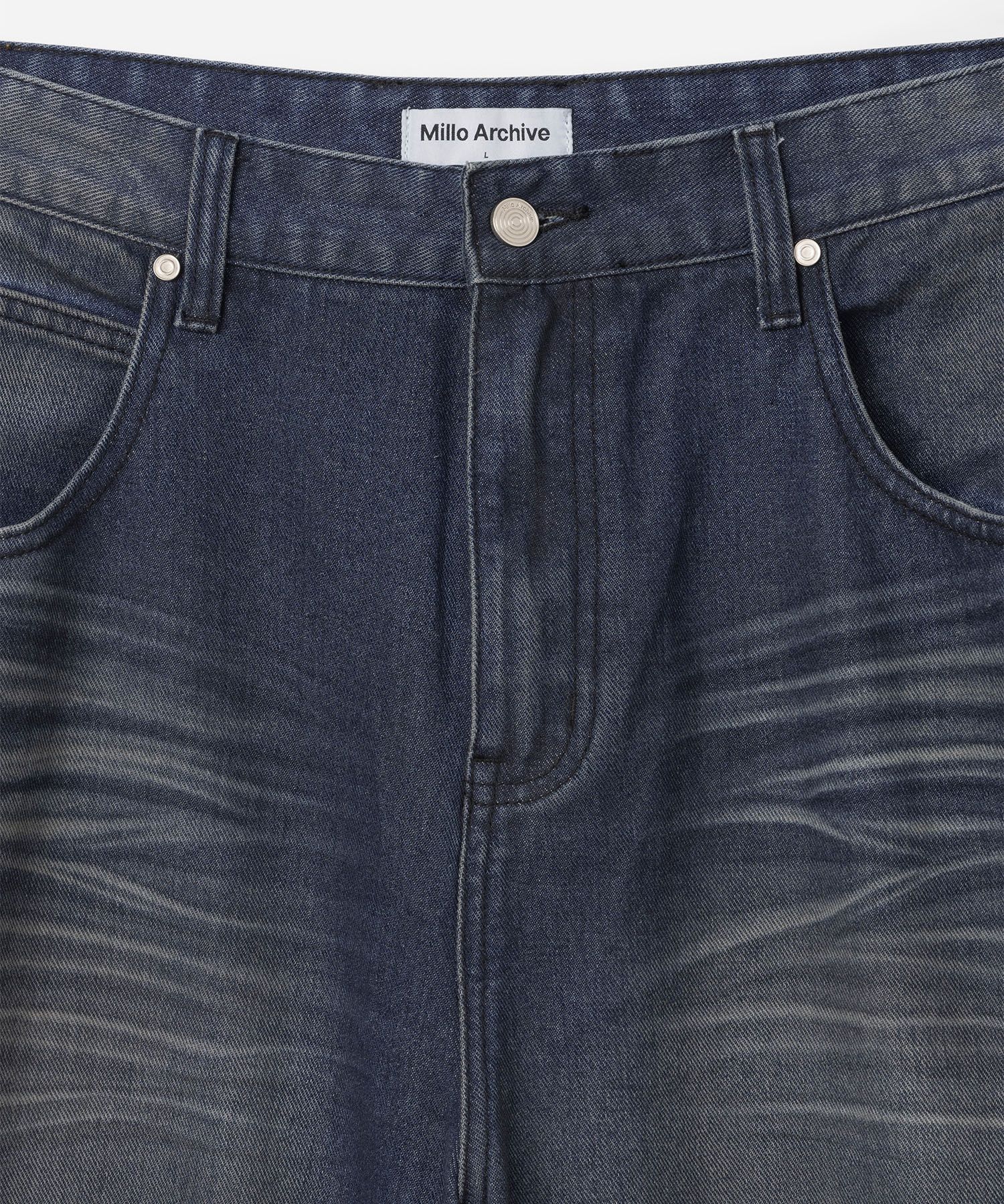MUSINSA | MILLO ARCHIVE Diagonal Fade Denim Pants [Washed Blue]