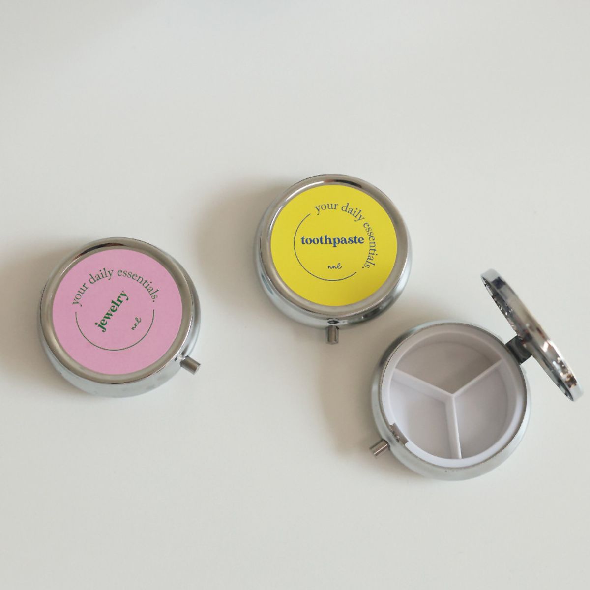 뉴앤룩(NEWNLOOK) [3PACK] 휴대용 약보관함 여행용 틴케이스