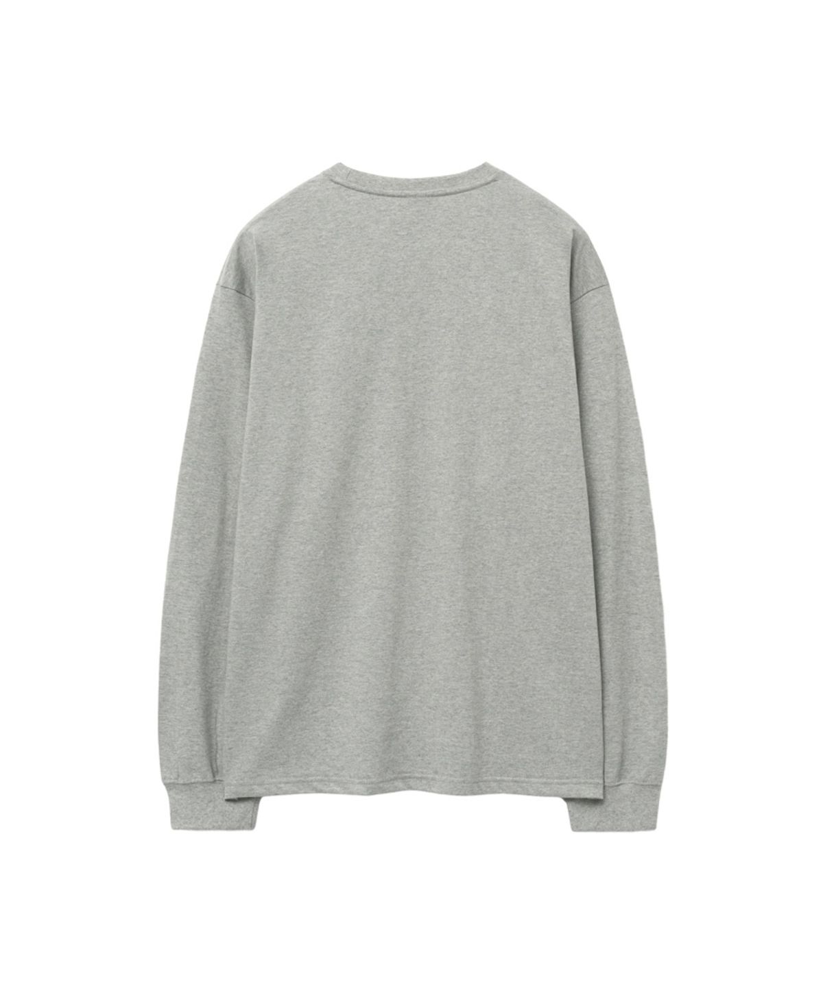스탠즈(STENDS) [M~4XL] 헤비 롱 슬리브 티셔츠_메란지 그레이