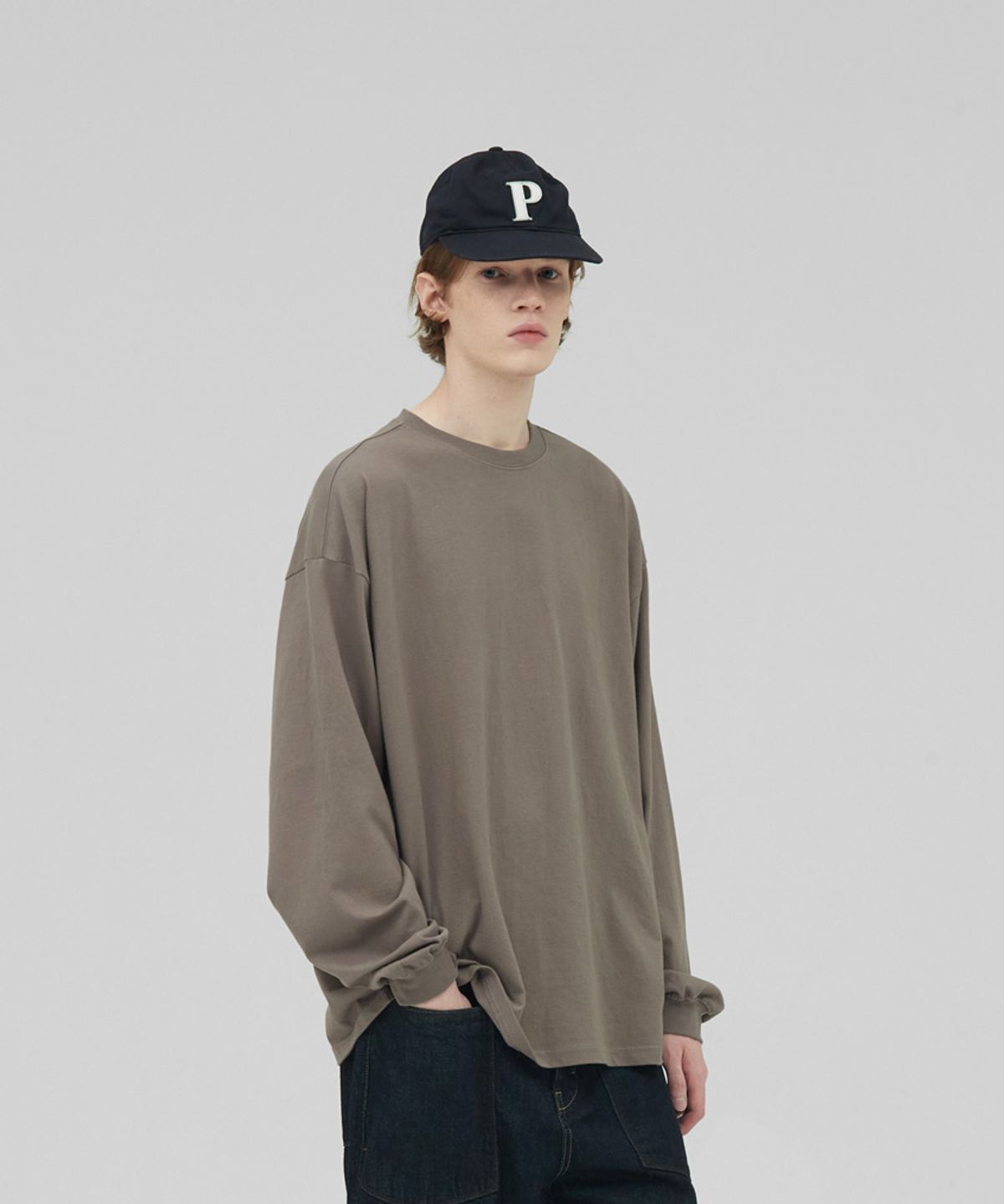 스탠즈(STENDS) [M~4XL] 헤비 롱 슬리브 티셔츠_애쉬 브라운
