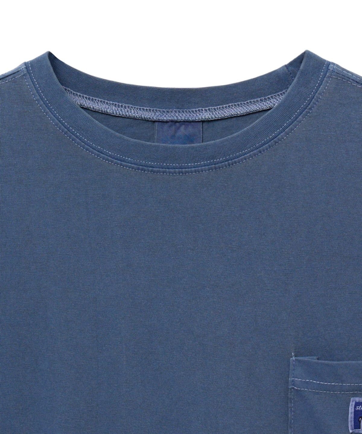 스탠즈(STENDS) [M~4XL] 피그먼트 롱 슬리브 포켓  티셔츠_네이비
