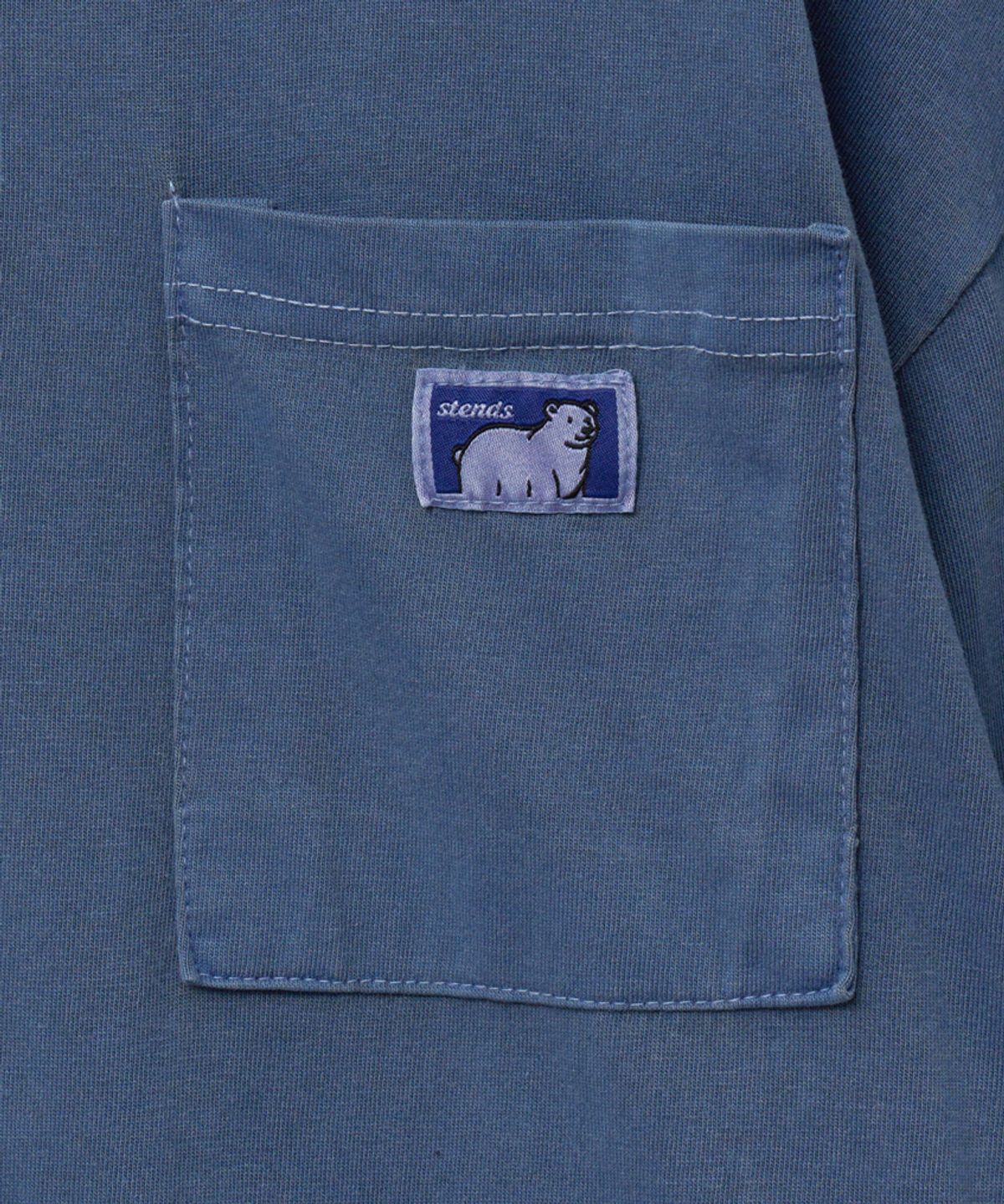 스탠즈(STENDS) [M~4XL] 피그먼트 롱 슬리브 포켓  티셔츠_네이비